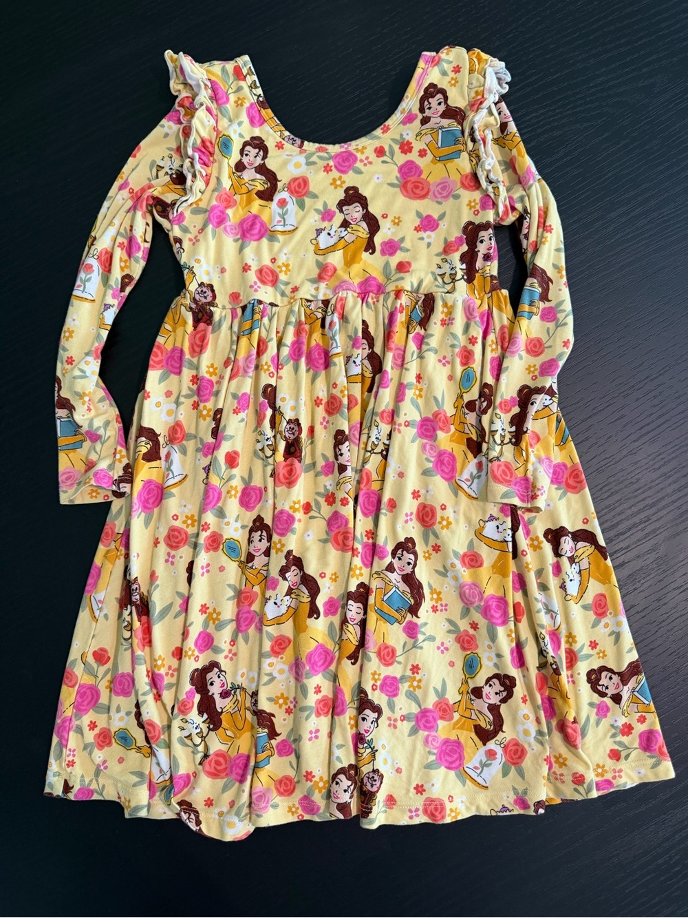 Little Sleepies Disney Belle Floral Long Sleeve Twirl Dress